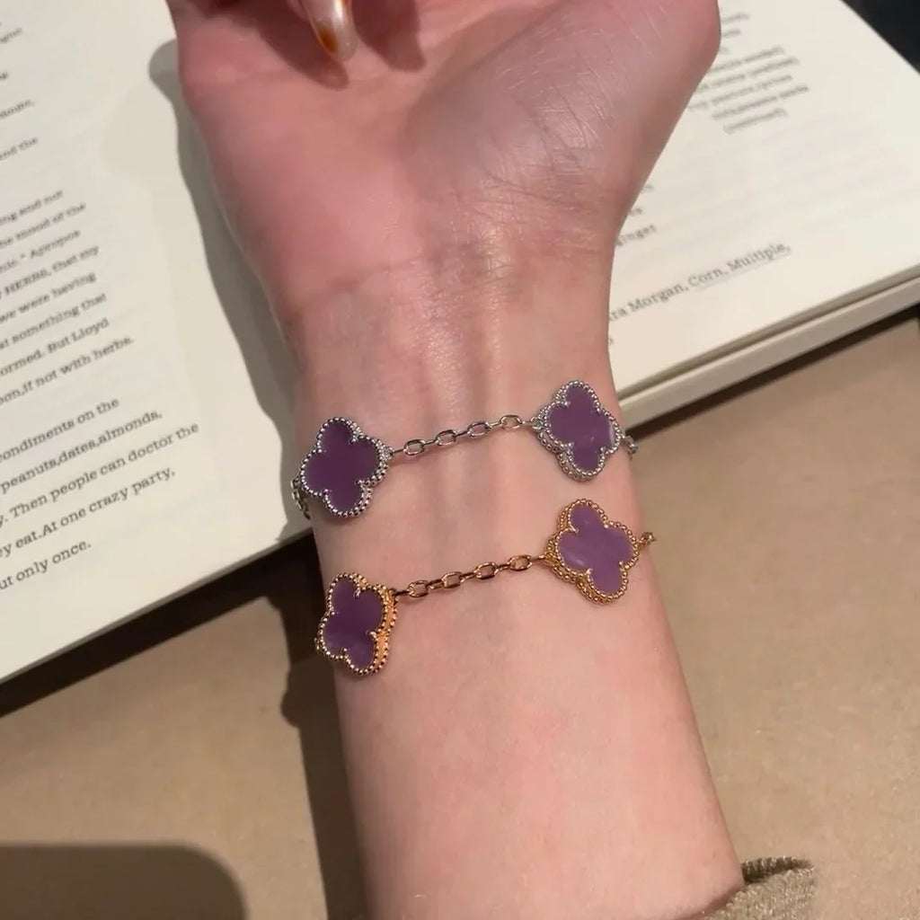 [LUXE JEWELRY] CLOVER 5 MOTIF VIOLET BRACELET COLLECTION