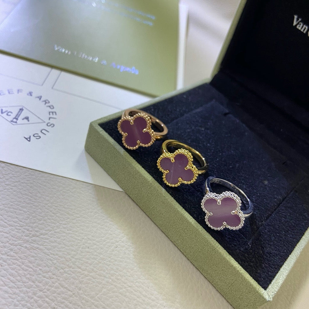 [LUXE JEWELRY]CLOVER  PURPLE VIOLET RING