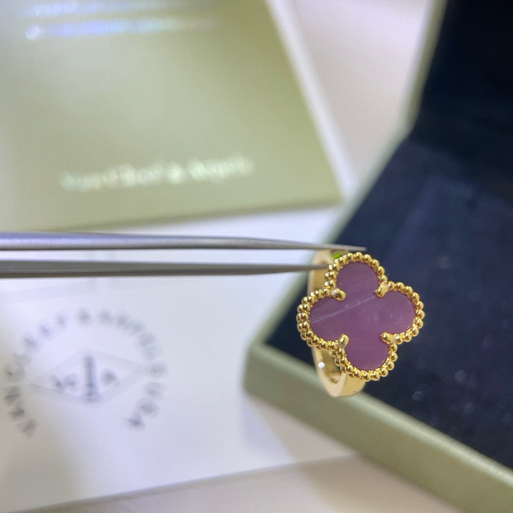 [LUXE JEWELRY]CLOVER  PURPLE VIOLET RING