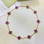 [LUXE JEWELRY]CLOVER 10 MOTIFS  PURPLE VIOLET  NECKLACE