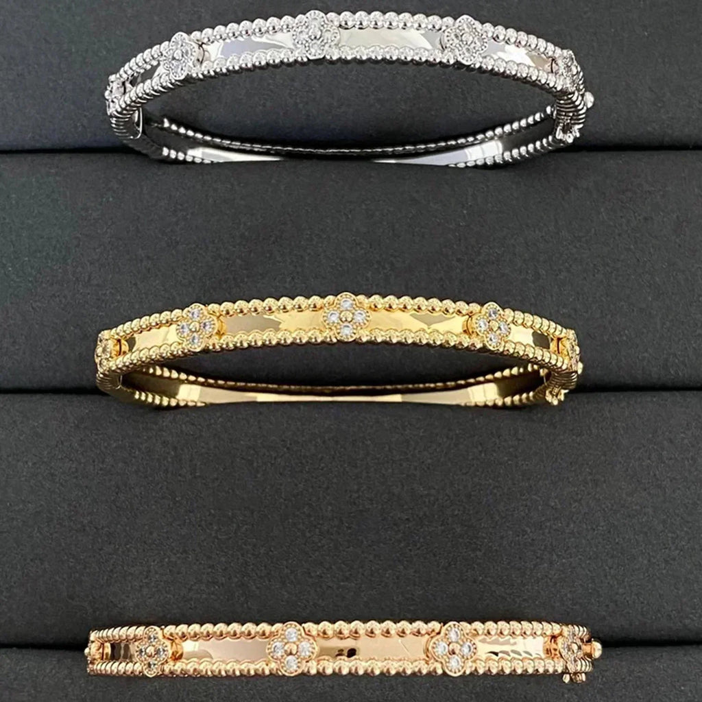 [LUXE JEWELRY]CLOVER BRACELET 4MM DIAMONDS