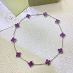 [LUXE JEWELRY]CLOVER 10 MOTIFS  PURPLE VIOLET  NECKLACE