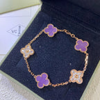 [LUXE JEWELRY] CLOVER 5 MOTIF VIOLET BRACELET COLLECTION