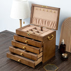 SOLID WOOD RETRO JEWELRY BOX WITH LOCK