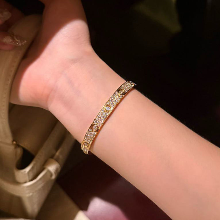[LUXE JEWELRY] LOVE BRACELET 6.1MM DIAMOND-PAVED 10 BIG DIAMONDS