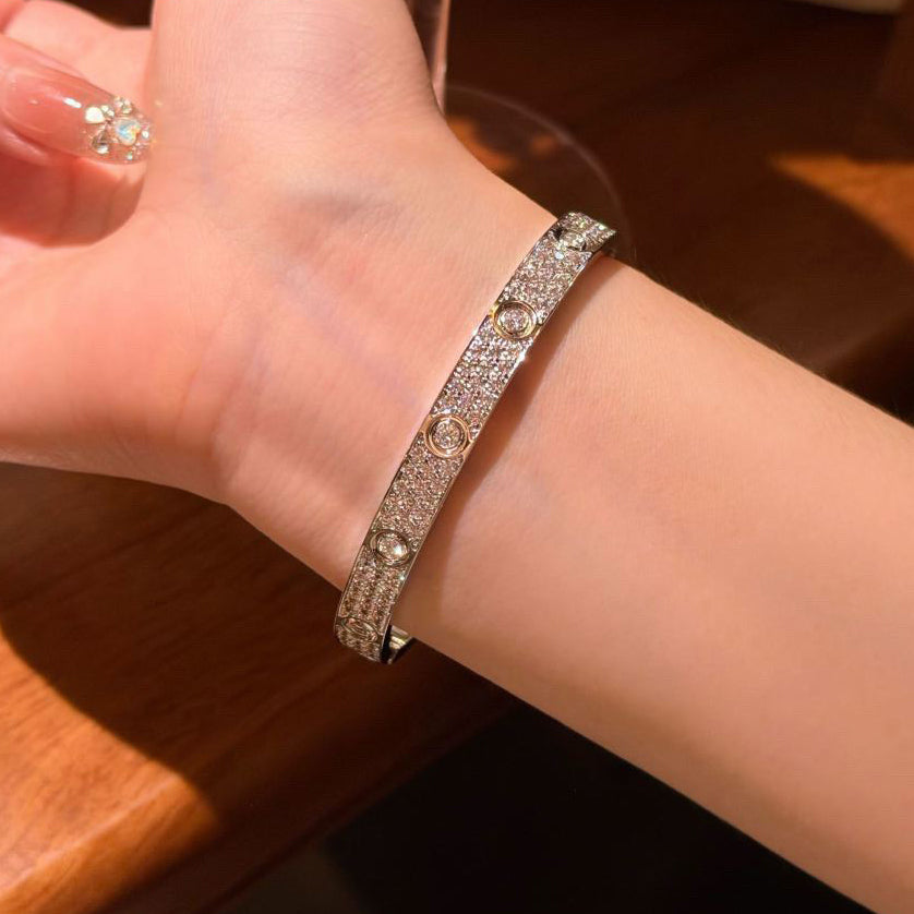 [LUXE JEWELRY] LOVE BRACELET 6.1MM DIAMOND-PAVED 10 BIG DIAMONDS