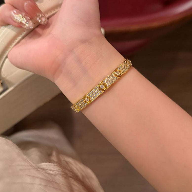 [LUXE JEWELRY] LOVE BRACELET 6.1MM DIAMOND-PAVED 10 BIG DIAMONDS