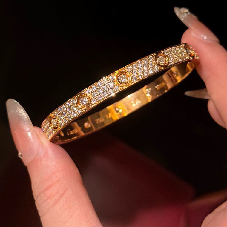 [LUXE JEWELRY] LOVE BRACELET 6.1MM DIAMOND-PAVED 10 BIG DIAMONDS