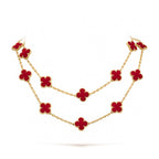 [LUXE JEWELRY]CLOVER 20 MOTIFS CARNELIAN NECKLACE