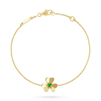 [LUXE JEWELRY]FRIVOLE GOLD FLOWER PINK MALACHITE BRACELET