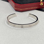 [LUXE JEWELRY] LOVE BRACELET 6.1MM 1 DIAMOND OPEN CUFF