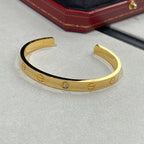 [LUXE JEWELRY] LOVE BRACELET 6.1MM 1 DIAMOND OPEN CUFF