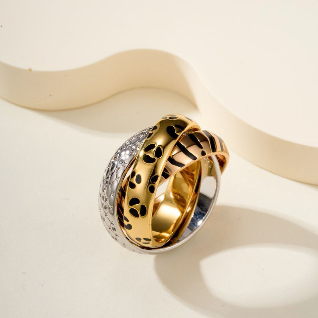 [LUXE] TRINITY  RING LEOPARD PRINT