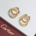 [LUXE JEWELRY] TRINITY HALF DIAMOND  EARRINGS