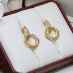 [LUXE JEWELRY] TRINITY HALF DIAMOND  EARRINGS