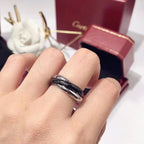 [LUXE JEWELRY] TRINITY 3.2MM RING BLACK CERAMIC