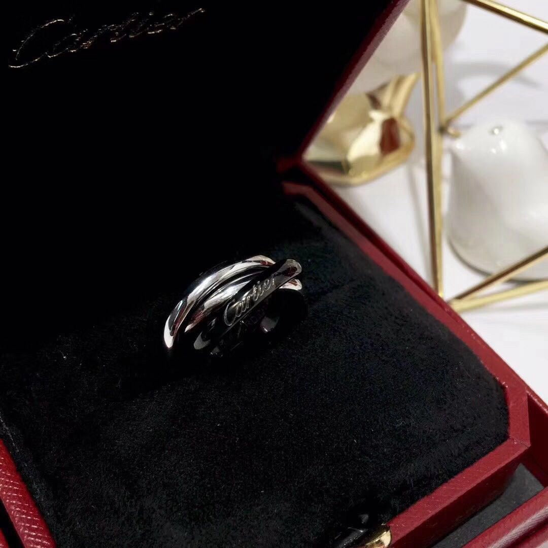 [LUXE JEWELRY] TRINITY 3.2MM RING BLACK CERAMIC