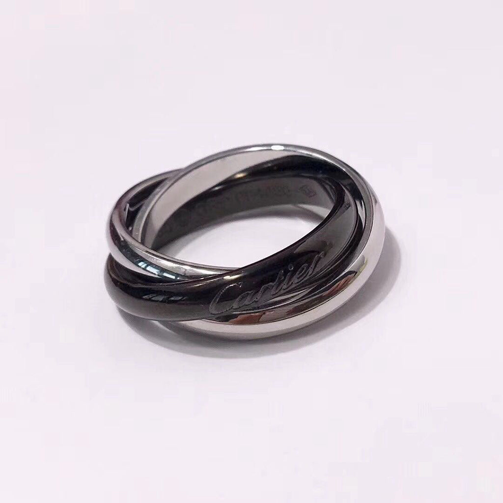 [LUXE JEWELRY] TRINITY 3.2MM RING BLACK CERAMIC