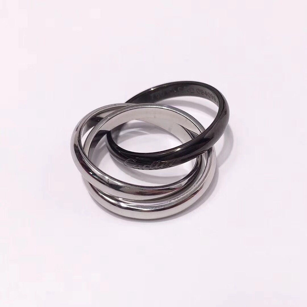 [LUXE JEWELRY] TRINITY 3.2MM RING BLACK CERAMIC