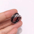 [LUXE JEWELRY] TRINITY 3.2MM RING BLACK CERAMIC