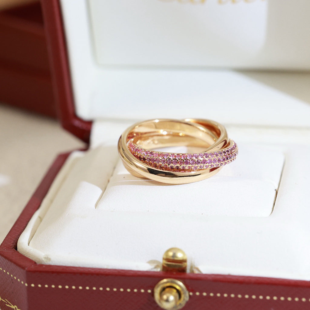 [LUXE JEWELRY] TRINITY 3.2MM RING PINK DIAMOND