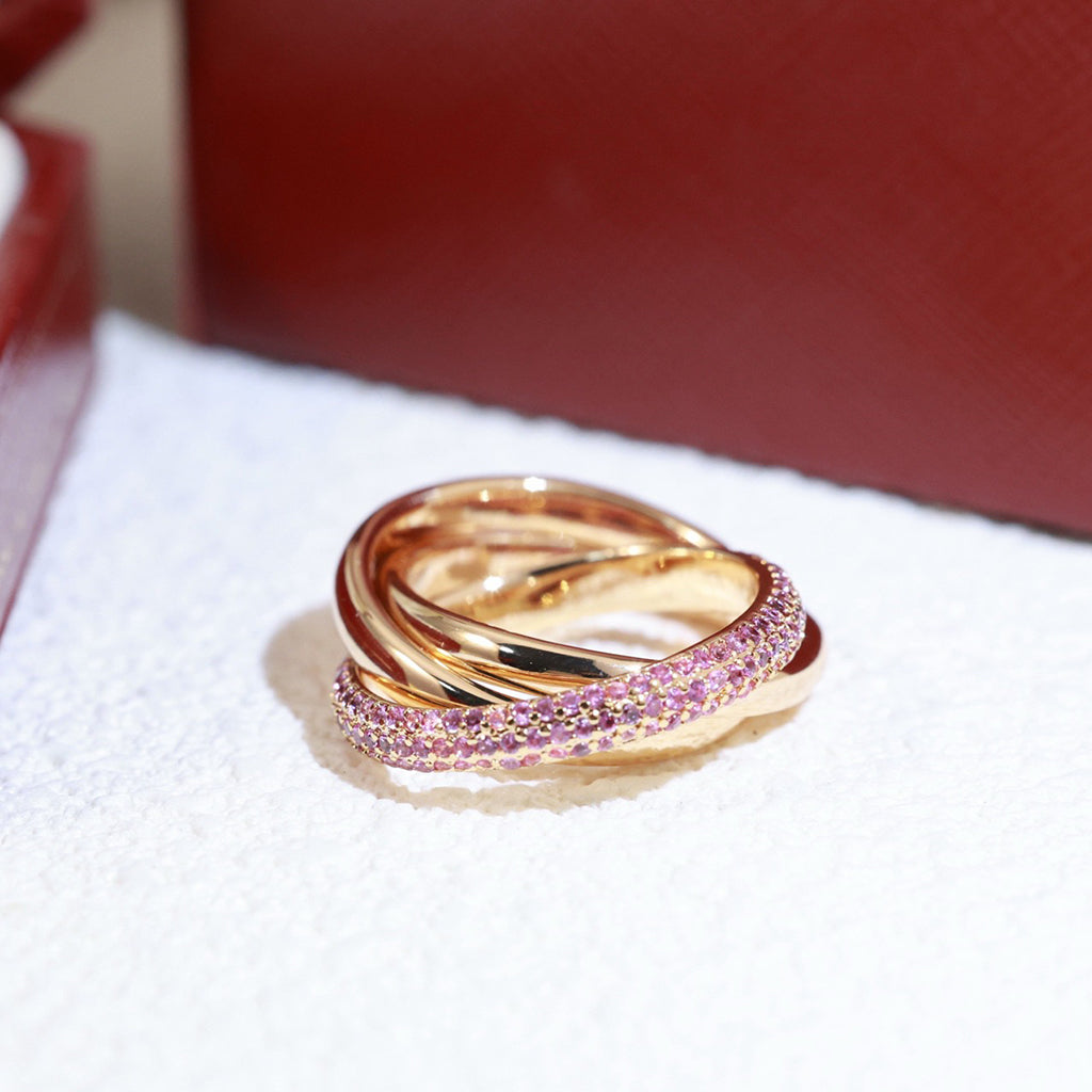 [LUXE JEWELRY] TRINITY 3.2MM RING PINK DIAMOND
