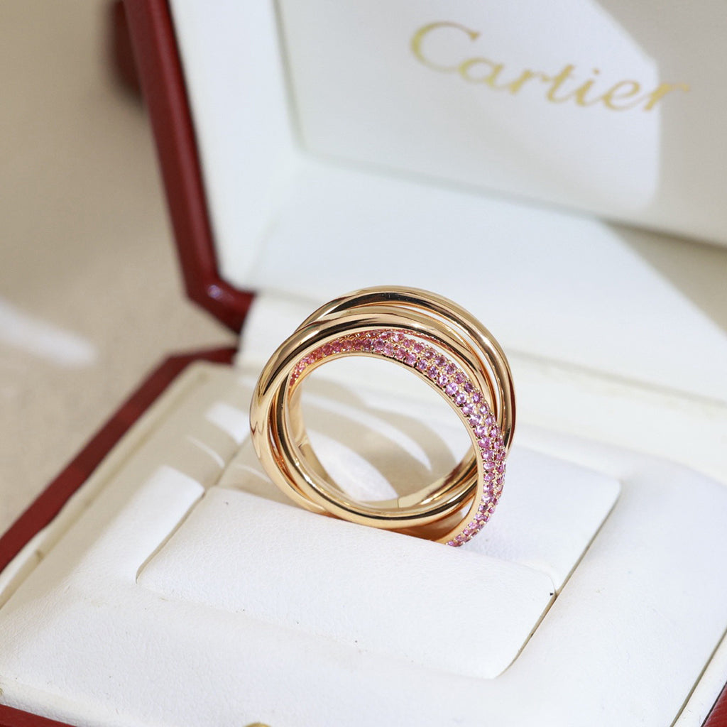 [LUXE JEWELRY] TRINITY 3.2MM RING PINK DIAMOND