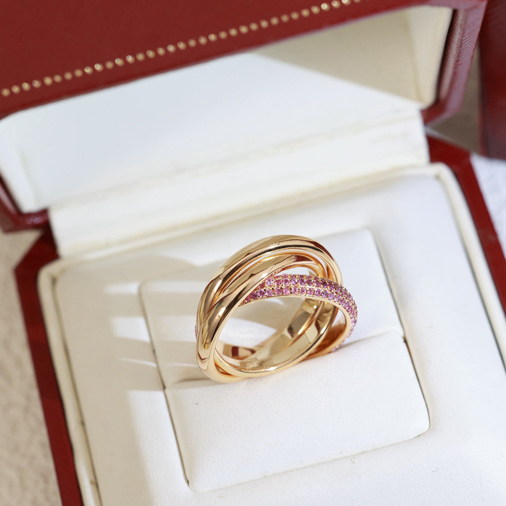 [LUXE JEWELRY] TRINITY 3.2MM RING PINK DIAMOND