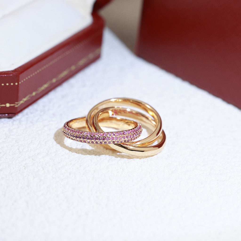 [LUXE JEWELRY] TRINITY 3.2MM RING PINK DIAMOND