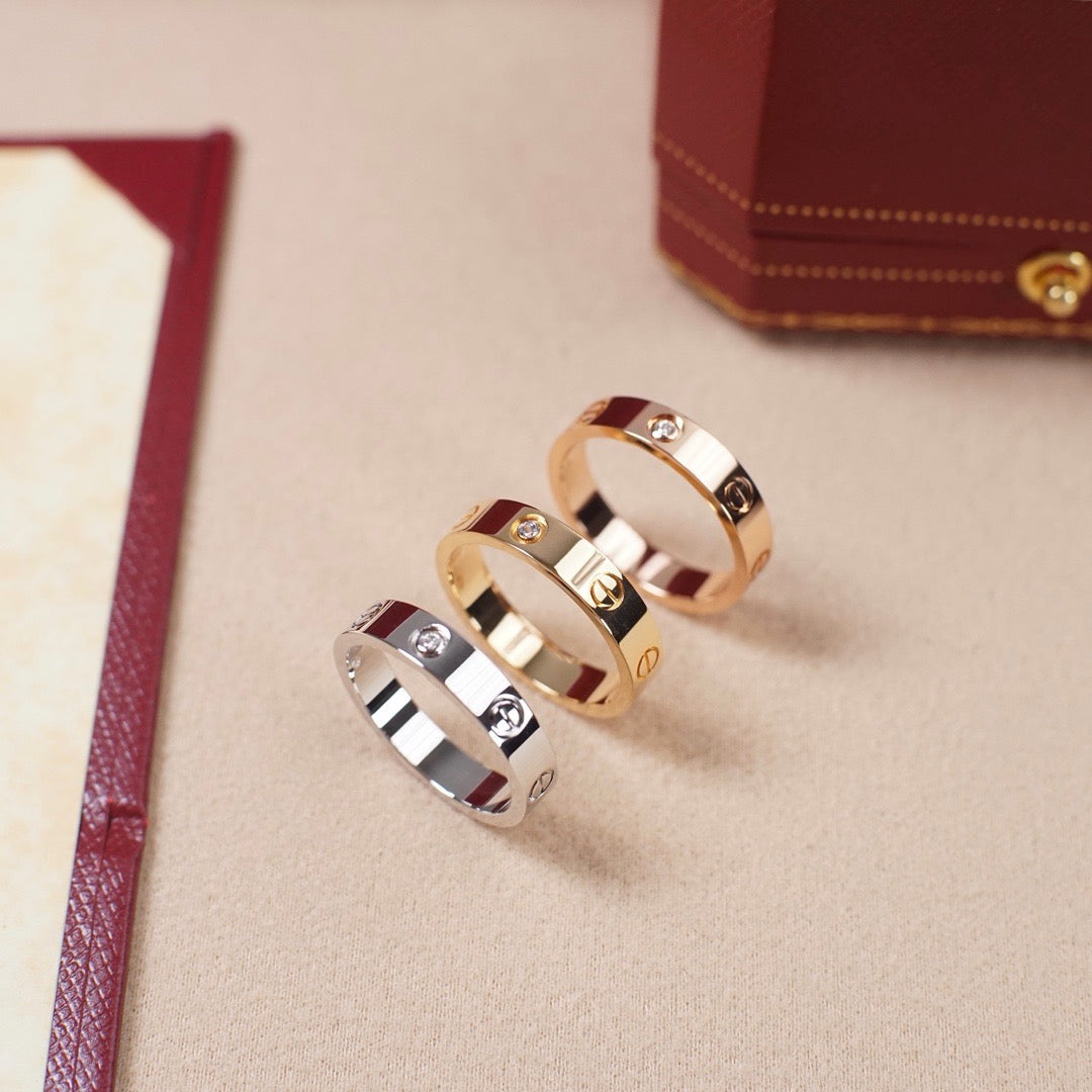 [LUXE JEWELRY] LOVE 4MM 1 DIAMOND RING