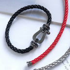 [LUXE JEWELRY]FORCE LARGE SERIES HORSESHOE BLACK SAMURAI BRACELET