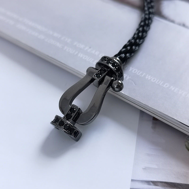 [LUXE JEWELRY]FORCE LARGE SERIES HORSESHOE BLACK SAMURAI BRACELET