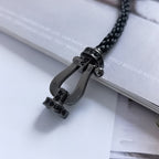 [LUXE JEWELRY]FORCE LARGE SERIES HORSESHOE BLACK SAMURAI BRACELET