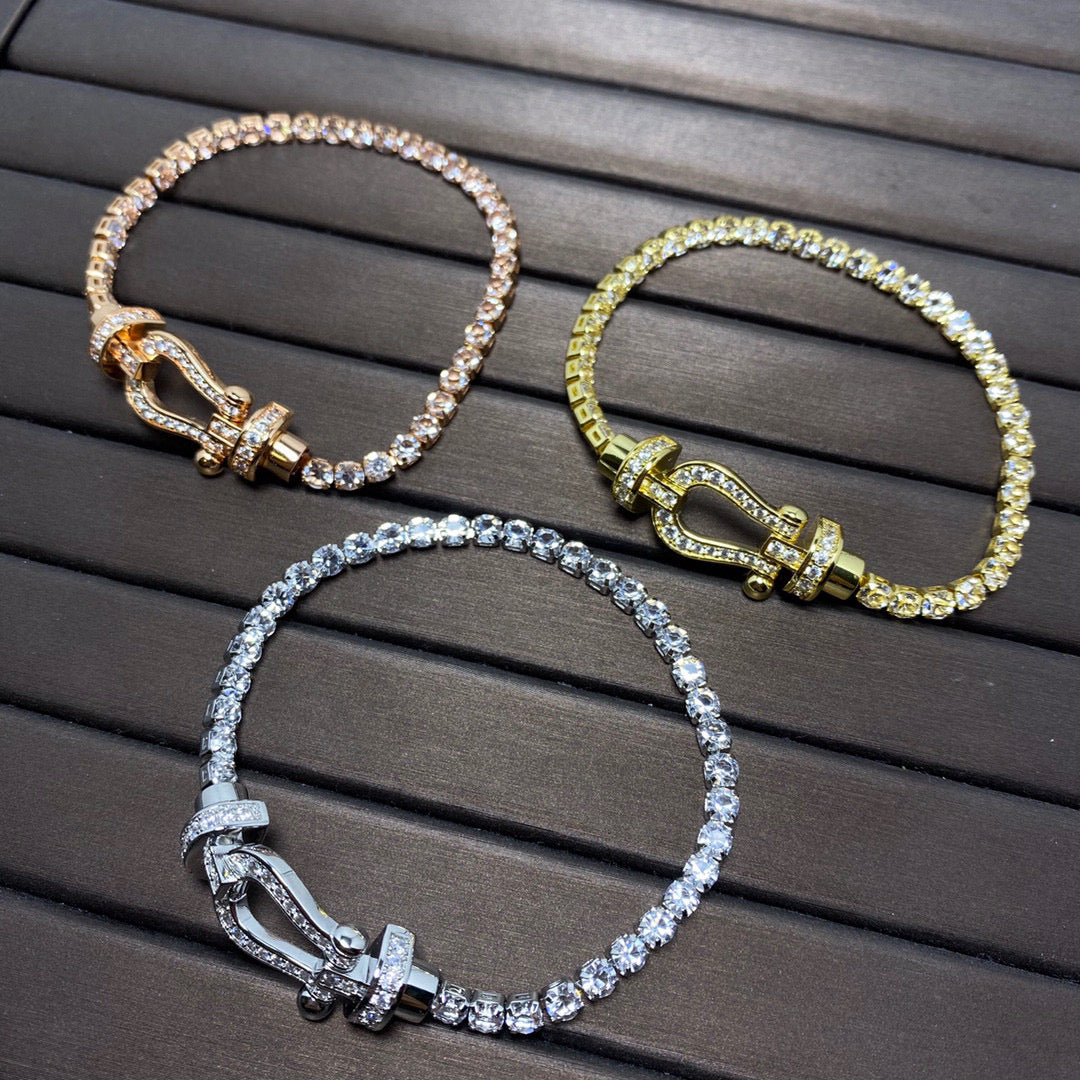 [LUXE JEWELRY]FORCE  HORSESHOE  DIAMOND TENNIS BRACELET