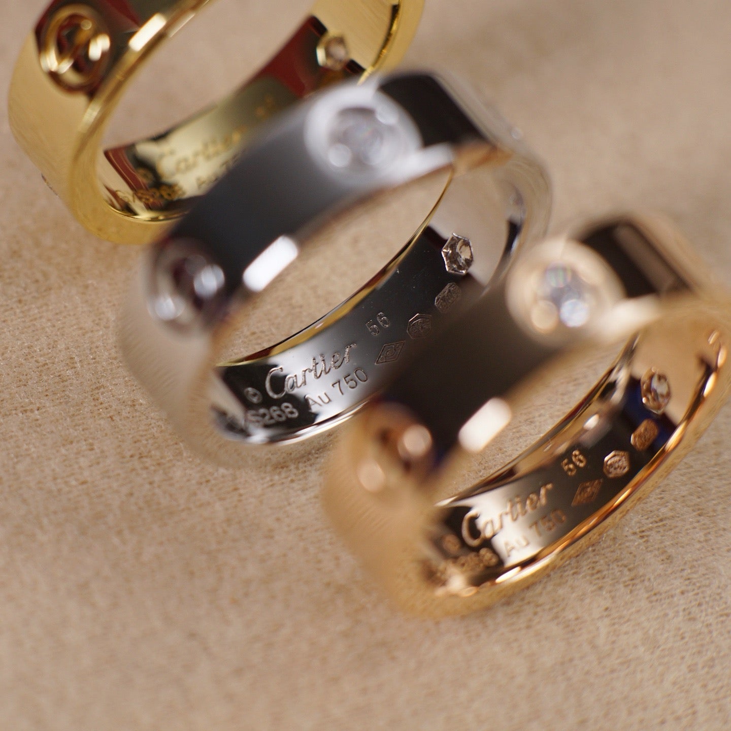 [LUXE JEWELRY] LOVE 5.5MM 3 DIAMOND RING