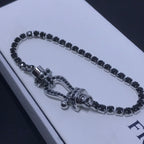 [LUXE JEWELRY]FORCE  LARGE HORSESHOE FULL DIAMOND TENNIS BRACELET