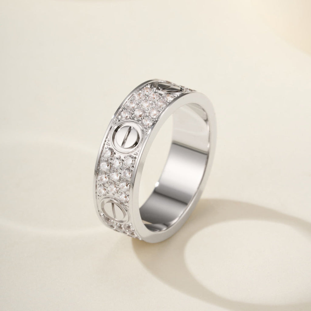 [LUXE JEWELRY] LOVE RING 5.5MM DIAMONDS PAVED