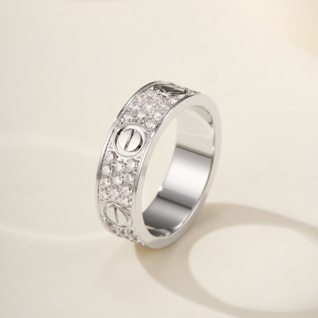 [LUXE JEWELRY] LOVE RING 5.5MM DIAMONDS PAVED