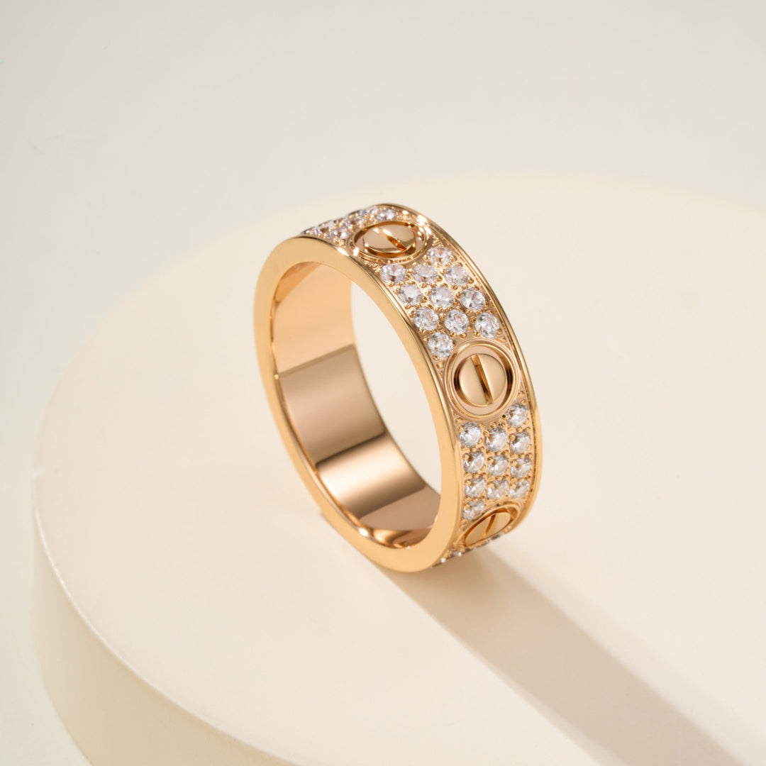 [LUXE JEWELRY] LOVE RING 5.5MM DIAMONDS PAVED