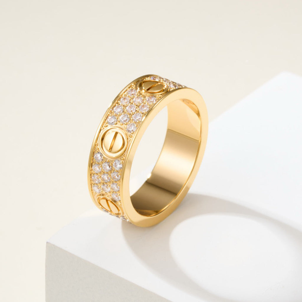 [LUXE JEWELRY] LOVE RING 5.5MM DIAMONDS PAVED