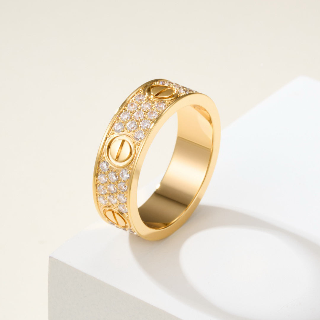[LUXE JEWELRY] LOVE RING 5.5MM DIAMONDS PAVED