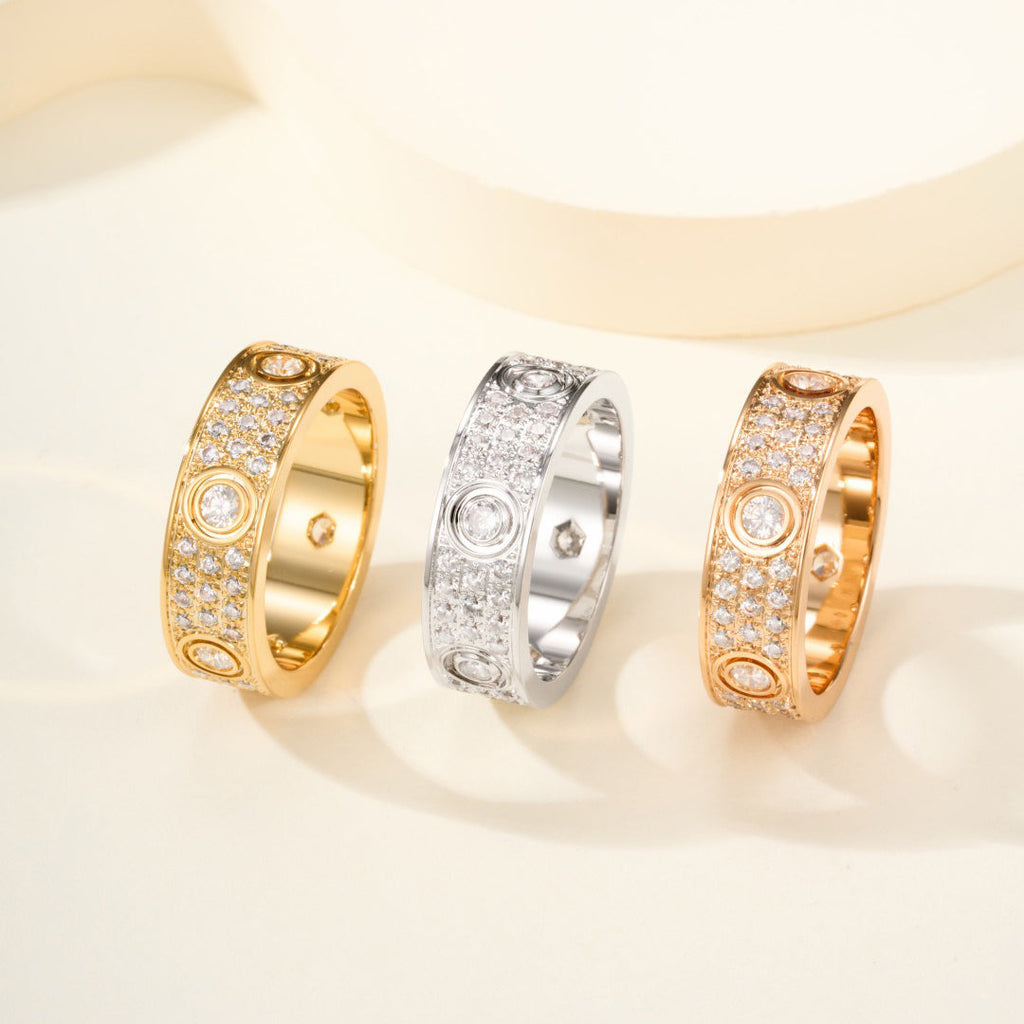 [LUXE JEWELRY] LOVE 5.5MM FULL-PAVE 6-DIAMOND RING