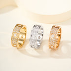 [LUXE JEWELRY] LOVE 5.5MM FULL-PAVE 6-DIAMOND RING