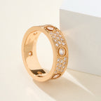 [LUXE JEWELRY] LOVE 5.5MM FULL-PAVE 6-DIAMOND RING