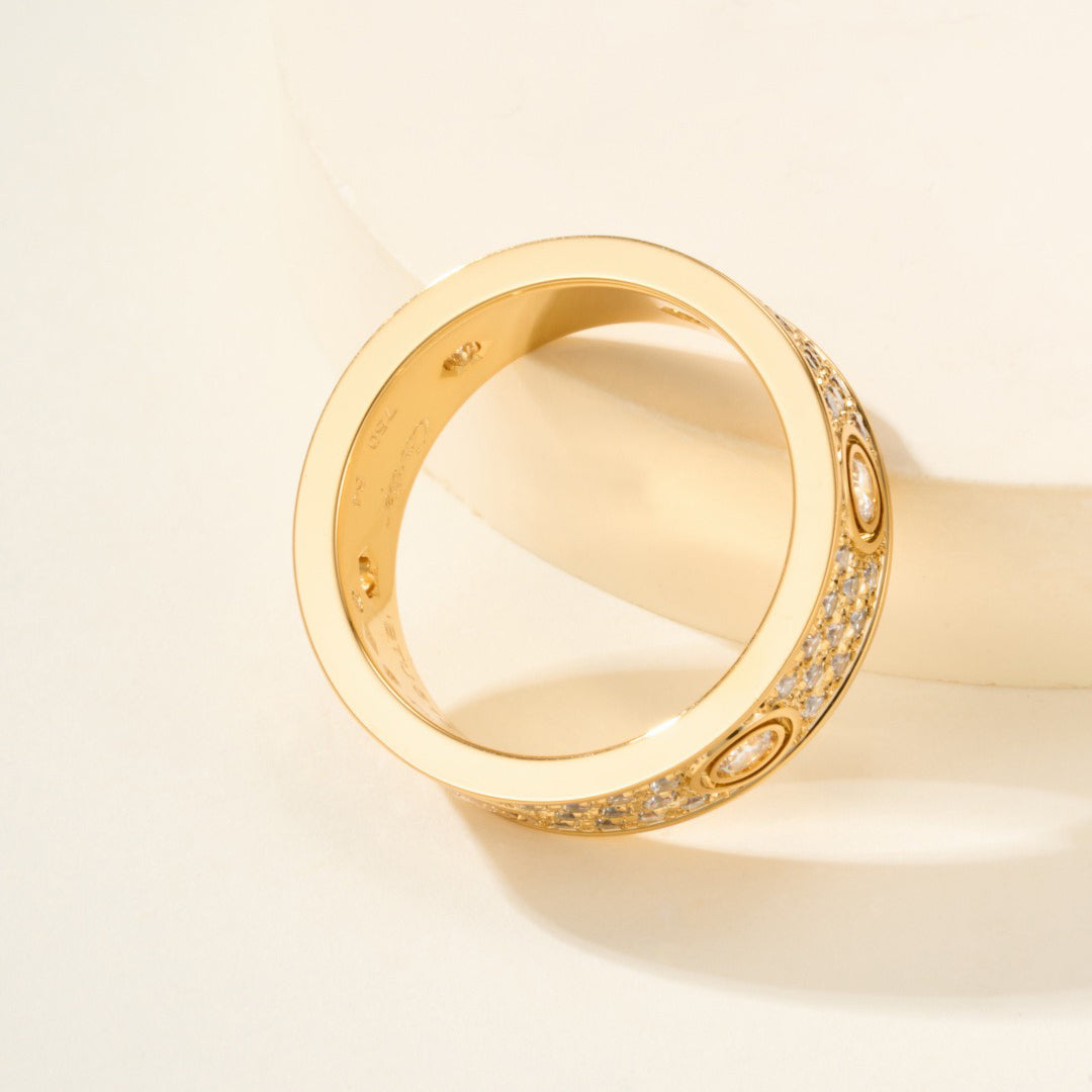 [LUXE JEWELRY] LOVE 5.5MM FULL-PAVE 6-DIAMOND RING
