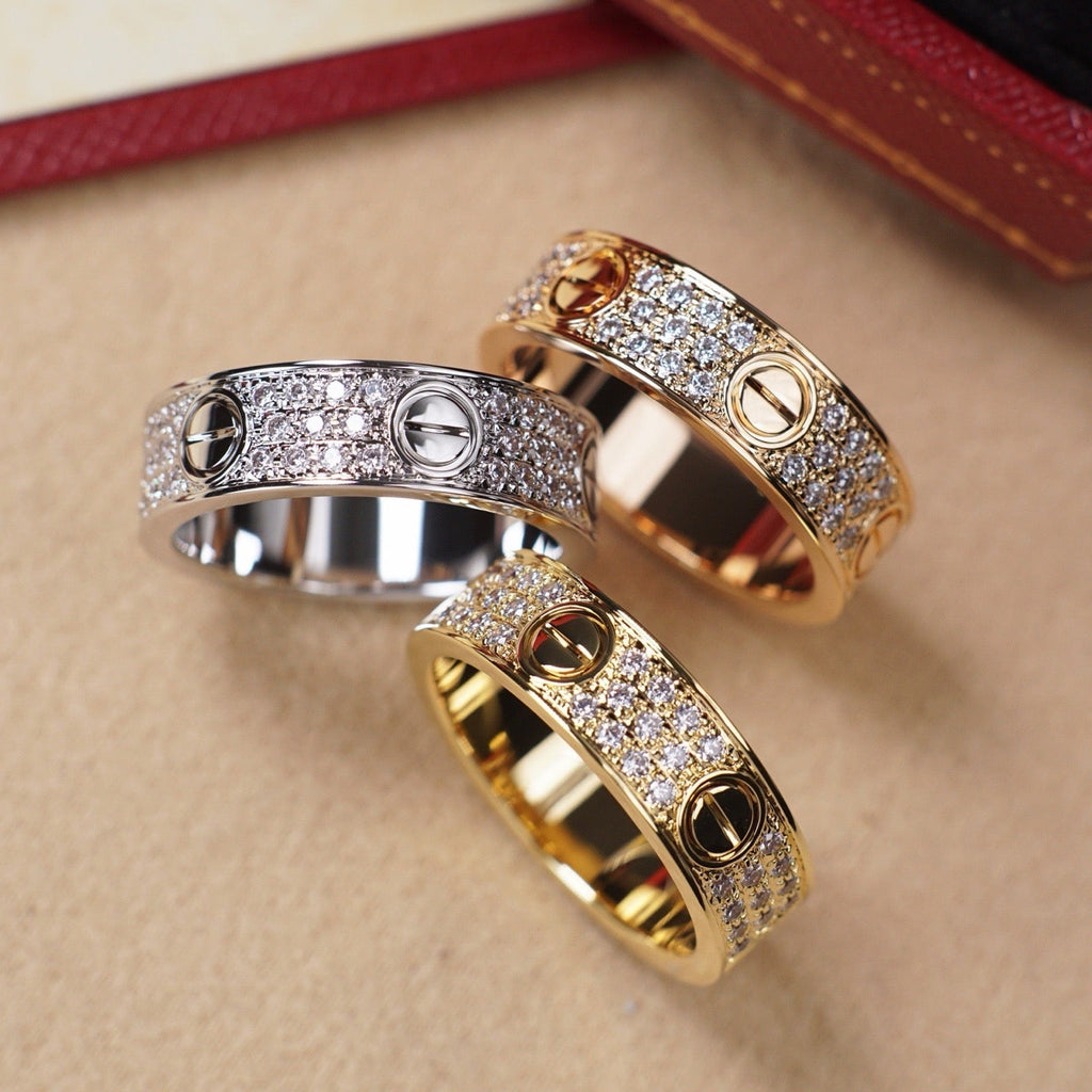 [LUXE JEWELRY] LOVE RING 5.5MM DIAMONDS PAVED