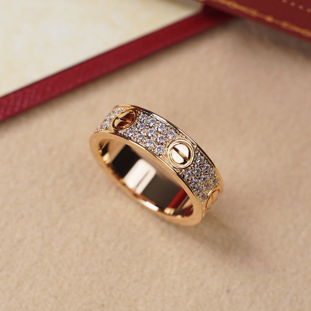 [LUXE JEWELRY] LOVE RING 5.5MM DIAMONDS PAVED