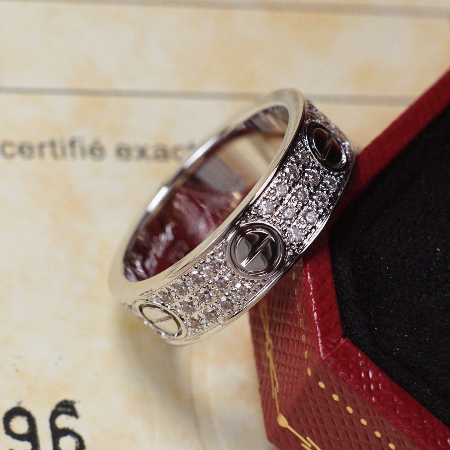 [LUXE JEWELRY] LOVE RING 5.5MM DIAMONDS PAVED