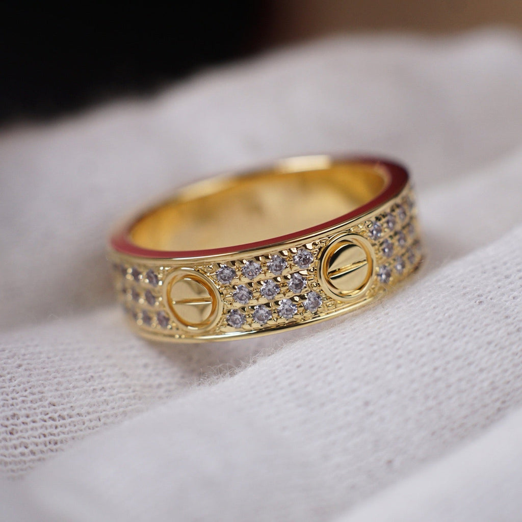[LUXE JEWELRY] LOVE RING 5.5MM DIAMONDS PAVED