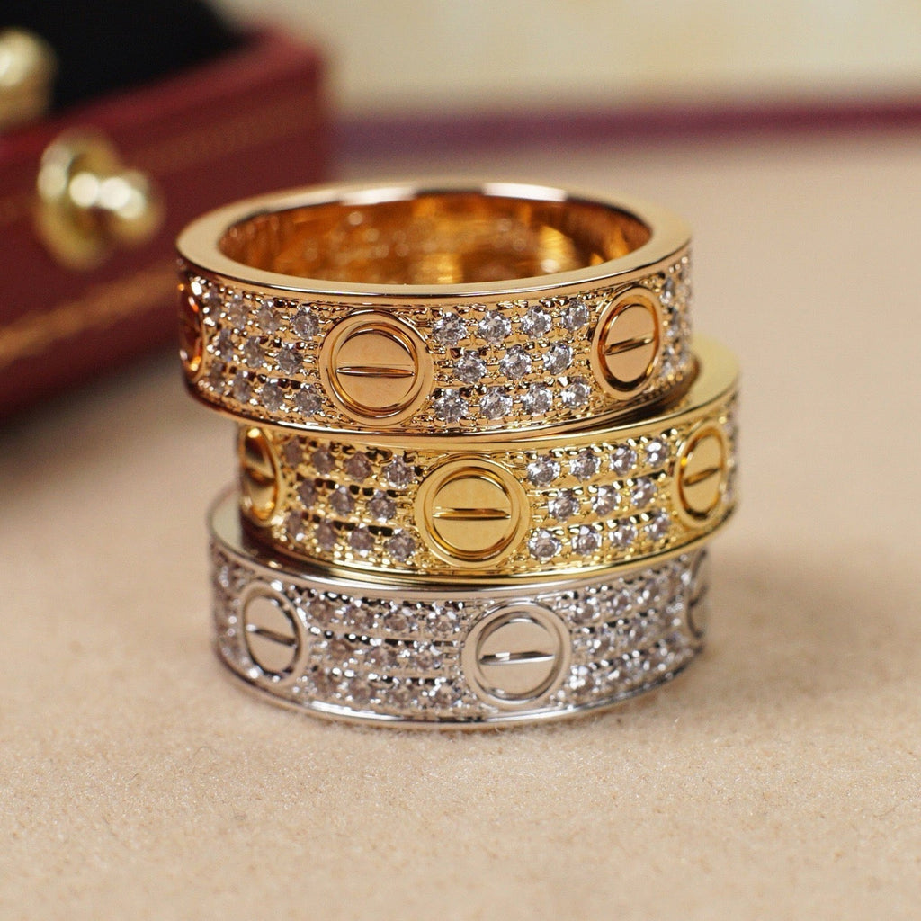[LUXE JEWELRY] LOVE RING 5.5MM DIAMONDS PAVED